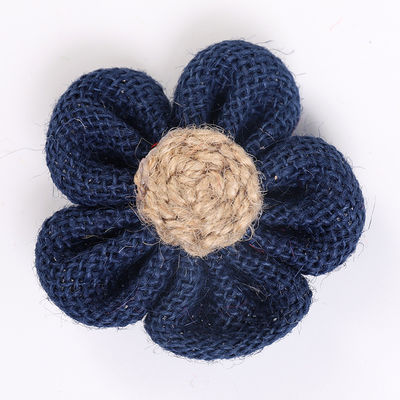 Fleurs à ruban de 8 cm à l'écorce en rose orange noir fleur de corde de jute