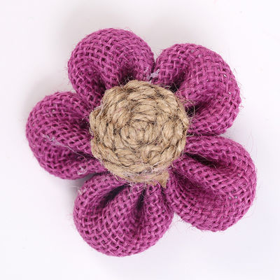 Fleurs à ruban de 8 cm à l'écorce en rose orange noir fleur de corde de jute