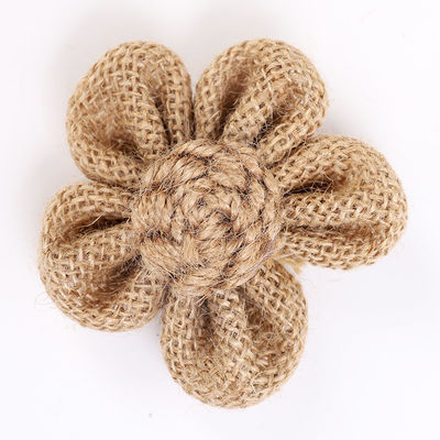 Fleurs à ruban de 8 cm à l'écorce en rose orange noir fleur de corde de jute