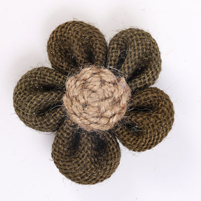 Fleurs à ruban de 8 cm à l'écorce en rose orange noir fleur de corde de jute