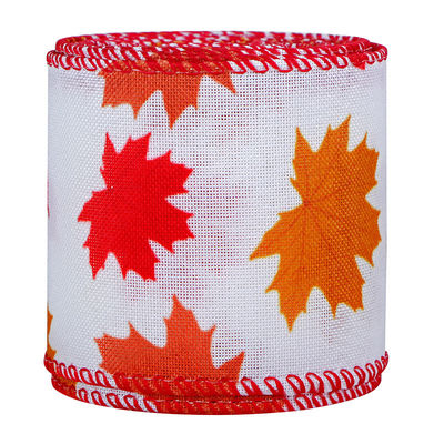 Jour de remerciement Ruban de paille imprimé 63 mm Ruban de coton personnalisé