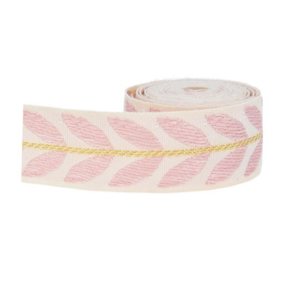 25mm*2y Ruban de feuille de jacquard Eco-friendly Ruban de Noël câblé