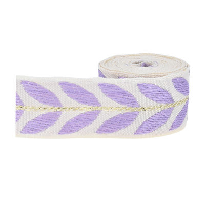 25mm*2y Ruban de feuille de jacquard Eco-friendly Ruban de Noël câblé