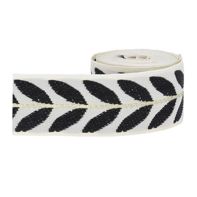 25mm*2y Ruban de feuille de jacquard Eco-friendly Ruban de Noël câblé