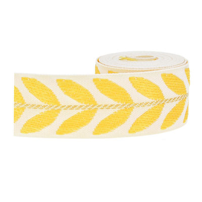 25mm*2y Ruban de feuille de jacquard Eco-friendly Ruban de Noël câblé