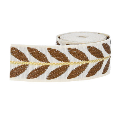 25mm*2y Ruban de feuille de jacquard Eco-friendly Ruban de Noël câblé