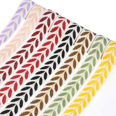 25mm*2y Ruban de feuille de jacquard Eco-friendly Ruban de Noël câblé