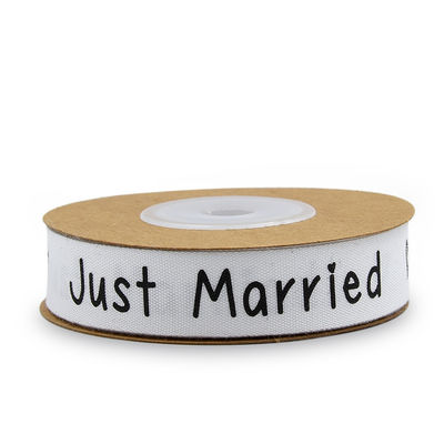 Ruban en coton imprimé sur mesure 15 mm*10 m Ruban d'emballage cadeau blanc
