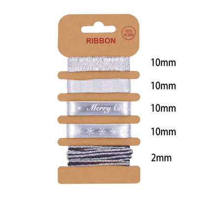 Ruban de polyester 2 mm 10 mm 15 mm enveloppement cadeau de Noël ruban
