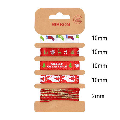 Ruban de polyester 2 mm 10 mm 15 mm enveloppement cadeau de Noël ruban