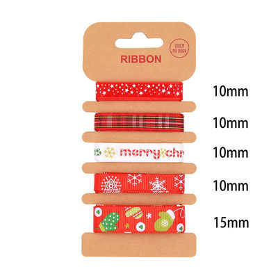 Ruban de polyester 2 mm 10 mm 15 mm enveloppement cadeau de Noël ruban