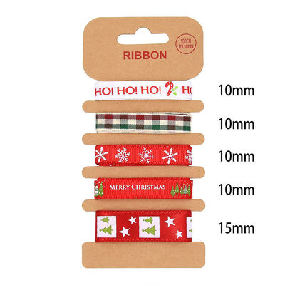 Ruban de polyester 2 mm 10 mm 15 mm enveloppement cadeau de Noël ruban