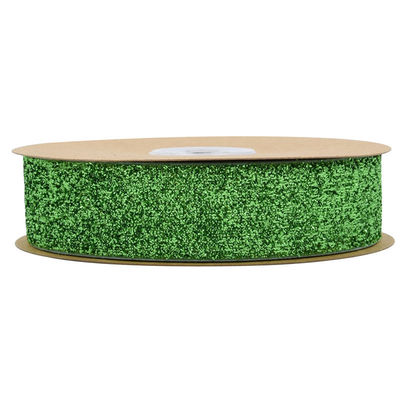 25 mm ruban de velours brillant teinté de vert d'olive