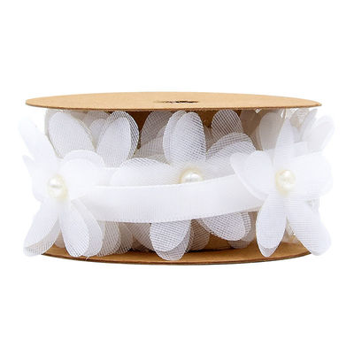 40mm*2m Polyester Ruban floral Trim OEM ODM Ruban de dentelle à fleurs