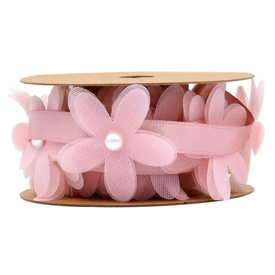 40mm*2m Polyester Ruban floral Trim OEM ODM Ruban de dentelle à fleurs