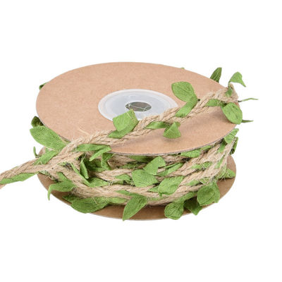 Ruban de gazon vert foncé à feuilles 2 mm-15 mm*10y Ruban câblé de jute