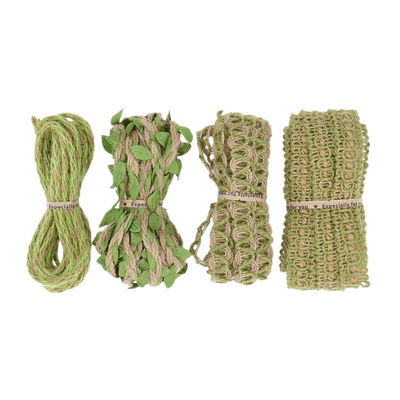 Ruban de gazon vert foncé à feuilles 2 mm-15 mm*10y Ruban câblé de jute