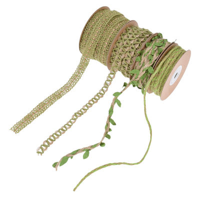 Ruban de gazon vert foncé à feuilles 2 mm-15 mm*10y Ruban câblé de jute