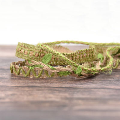 Ruban de gazon vert foncé à feuilles 2 mm-15 mm*10y Ruban câblé de jute