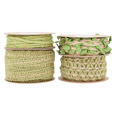Ruban de gazon vert foncé à feuilles 2 mm-15 mm*10y Ruban câblé de jute
