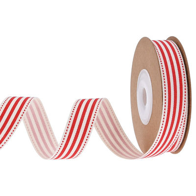 15mm*3y Ruban cadeau de Noël Ruban de coton blanc imprimé Pour les cadeaux