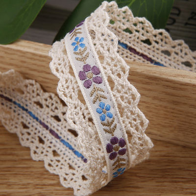 2.5cm Dentelle Flroal Flroal Jacquard ruban cadeau Emballage Ruban polyester pour l'emballage