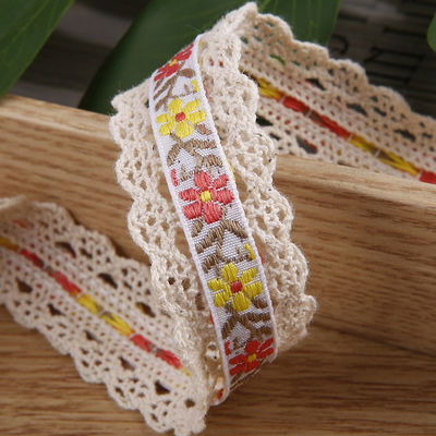 2.5cm Dentelle Flroal Flroal Jacquard ruban cadeau Emballage Ruban polyester pour l'emballage