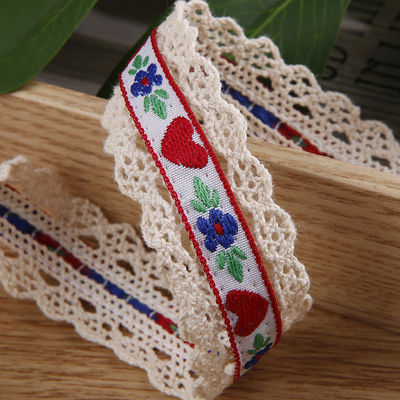 2.5cm Dentelle Flroal Flroal Jacquard ruban cadeau Emballage Ruban polyester pour l'emballage