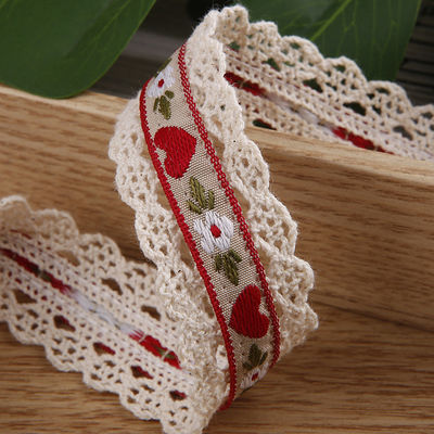2.5cm Dentelle Flroal Flroal Jacquard ruban cadeau Emballage Ruban polyester pour l'emballage