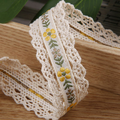 2.5cm Dentelle Flroal Flroal Jacquard ruban cadeau Emballage Ruban polyester pour l'emballage