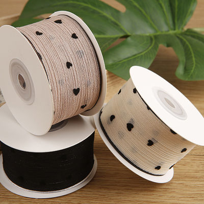 3 couleurs ruban rayé 40 mm cœur ruban polyester imprimé OEM Eco Friendly