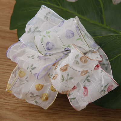 Ruban d'organes de 40 mm 50 mm avec ruban de polyester imprimé floral OEM Eco Friendly