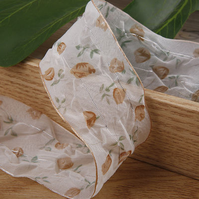 Ruban d'organes de 40 mm 50 mm avec ruban de polyester imprimé floral OEM Eco Friendly