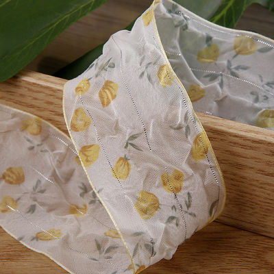 Ruban d'organes de 40 mm 50 mm avec ruban de polyester imprimé floral OEM Eco Friendly