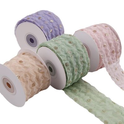 Ruban d'organes de 50 mm avec motif en points en feuille d'or imprimé en polyester Ruban d'organes OEM Eco Friendly