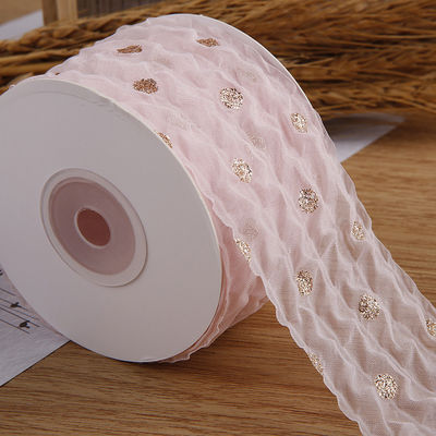 Ruban d'organes de 50 mm avec motif en points en feuille d'or imprimé en polyester Ruban d'organes OEM Eco Friendly