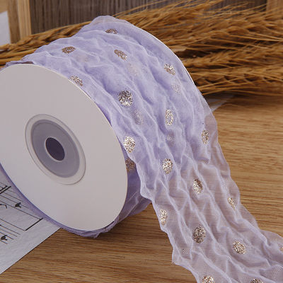 Ruban d'organes de 50 mm avec motif en points en feuille d'or imprimé en polyester Ruban d'organes OEM Eco Friendly