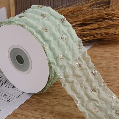 Ruban d'organes de 50 mm avec motif en points en feuille d'or imprimé en polyester Ruban d'organes OEM Eco Friendly