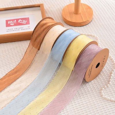 4cm*18m Ruban d'organes en polyester en diamant brillant de haute qualité Ruban cadeau