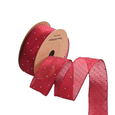 4cm*18m Ruban d'organes en polyester en diamant brillant de haute qualité Ruban cadeau