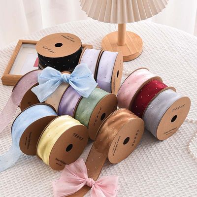 4cm*18m Ruban d'organes en polyester en diamant brillant de haute qualité Ruban cadeau