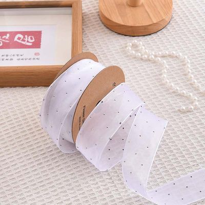 4cm*18m Ruban d'organes en polyester en diamant brillant de haute qualité Ruban cadeau
