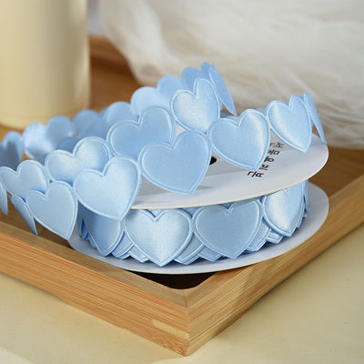 1.5cm*9m 2.5cm*9m Forme de cœur Saint-Valentin Ruban cadeau en polyester Pour l'emballage de cadeau de luxe