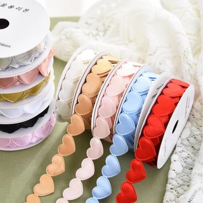 1.5cm*9m 2.5cm*9m Forme de cœur Saint-Valentin Ruban cadeau en polyester Pour l'emballage de cadeau de luxe