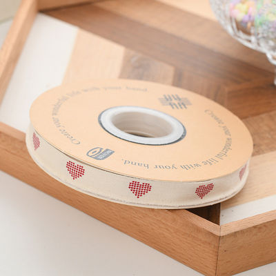 13mm Logo Ruban de coton littéraire Bouquet de fleurs fraîches Décoration du gâteau Boîte cadeau Ruban de bricolage Matériau de conditionnement Ruban