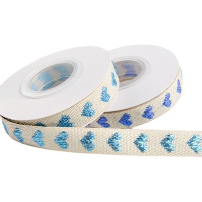 16mm*9m motif de cœur ruban de coton Jacquard pour les accessoires de vêtements