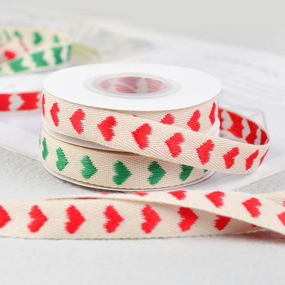16mm*9m motif de cœur ruban de coton Jacquard pour les accessoires de vêtements