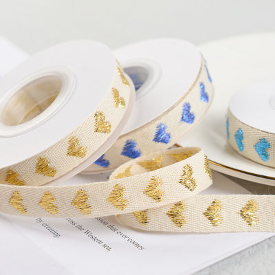16mm*9m motif de cœur ruban de coton Jacquard pour les accessoires de vêtements