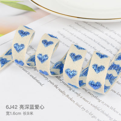 16mm*9m motif de cœur ruban de coton Jacquard pour les accessoires de vêtements