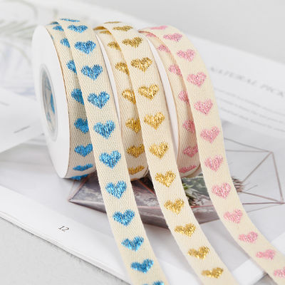16mm*9m motif de cœur ruban de coton Jacquard pour les accessoires de vêtements